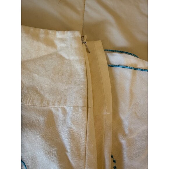 Nine & Company linen Floral Embroidered A-Line Flared Flowy Sz 8  fairy coquette - Picture 6 of 10